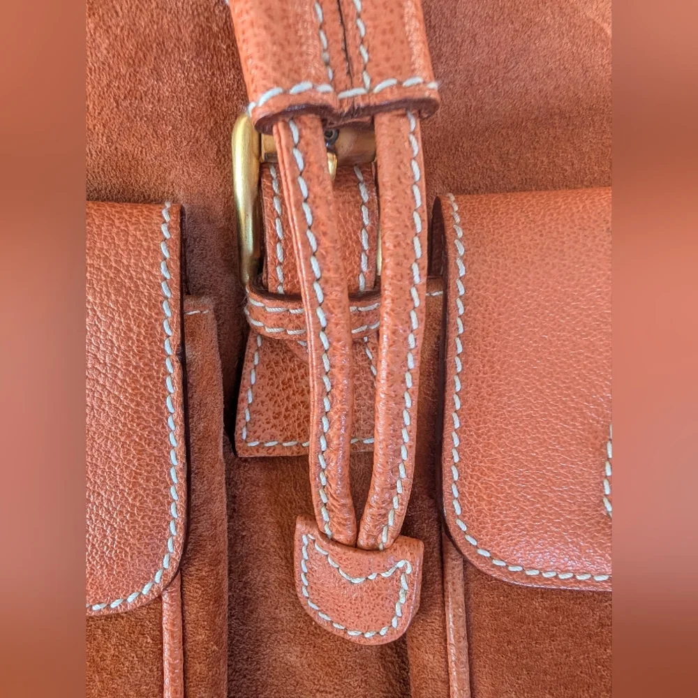 Gucci Bamboo Vintage Suede and Leather Backpack